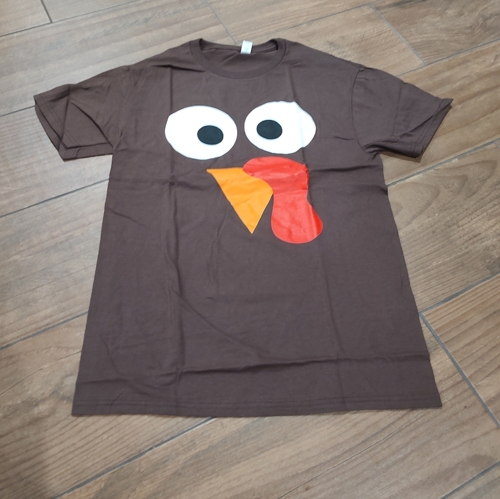 Brown T-Shirt with Turkey Face Design